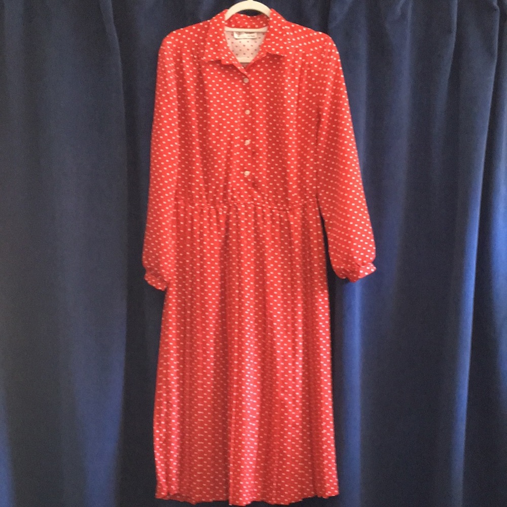 Vintage Polka Dot Shirt Dress